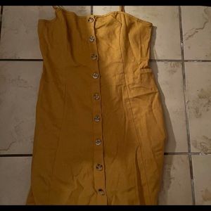 Cute bright aesthetic mini button up yellow dress for all the pretty girls